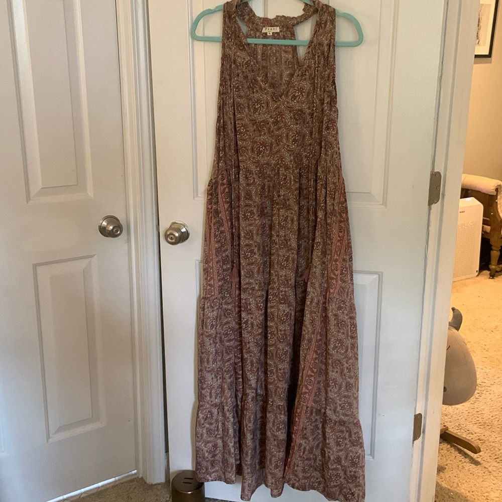 Paani Paisley Maxi Dress with tassel ties - size Large